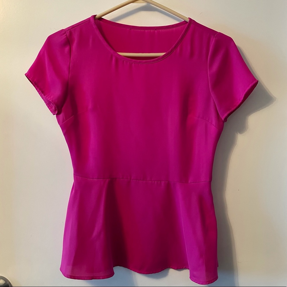 Banana Republic Fuchsia Pink Peplum Shirt